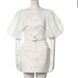 Acler white belted square-neck mini dress size 6